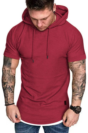 Camiseta Masculina Com Capuz Manga Curta