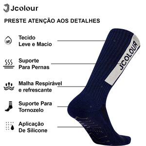 3 Pares de Meias Respiráveis Masculinas Antiderrapante