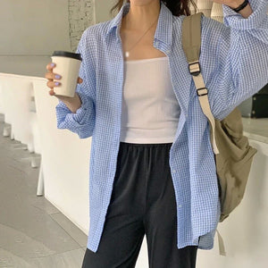 Camisa Xadrez Com Protetor Solar Feminino