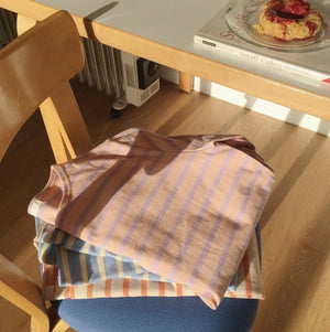 Camiseta Seoulish Algodão Listrado Feminina