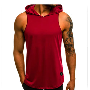 Camiseta Moletom Sem Mangas Com Capuz