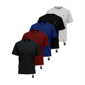 Kit 5 Camisetas Masculinas 100% Algodão