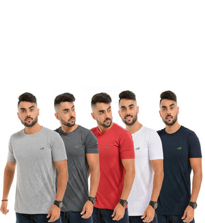 Kit 5 Camisetas Masculinas Básica Gola Redonda Algodão